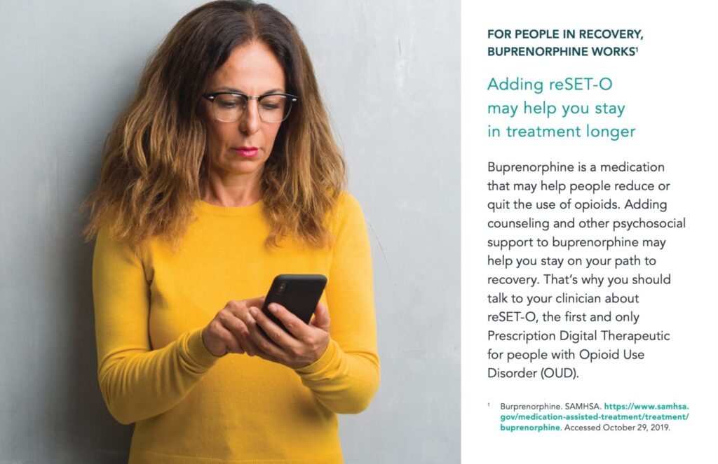Woman Learning How reSET-O Can Help With Buprenorphine Treatment