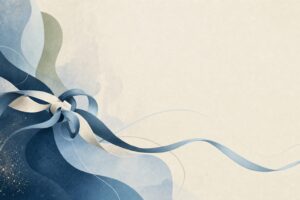 Abstract tangled ribbon gently loosening into smooth flowing curves, representing benzo belly calming during benzodiazepine withdrawal